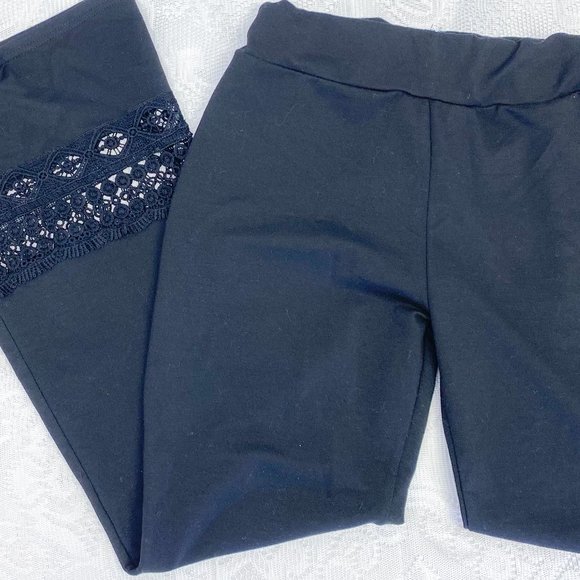 Halloween Hippie Theme Bell Bottom Black Pants Women's Large Boho Style - Picture 2 of 8